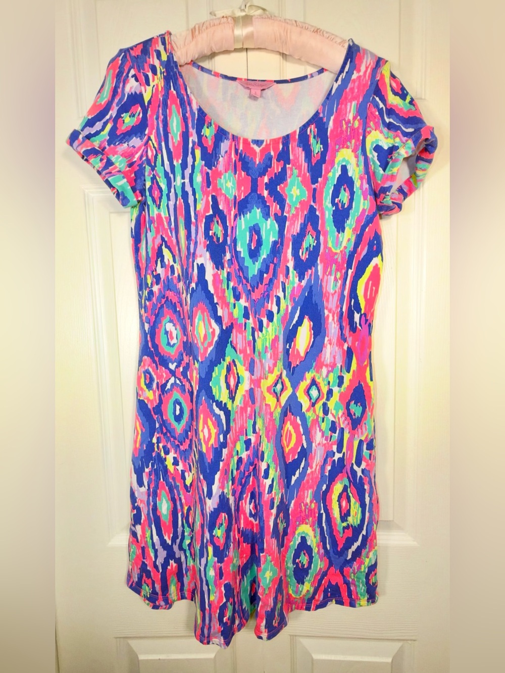 Lilly Pulitzer Tammy Neon Luminescent UPF 50 Short Sleeve Dress Small